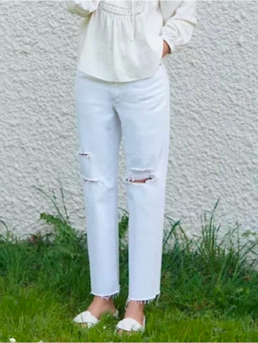 Madewell The Perfect Vintage Straight Jean raw hem distressed size 29